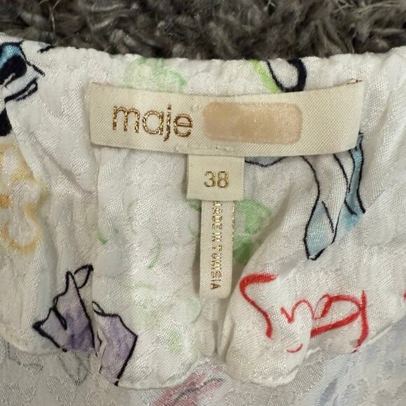 Maje Ramake Dress in White Multi, Size FR 38/US 4-6 - Picture 5 of 6